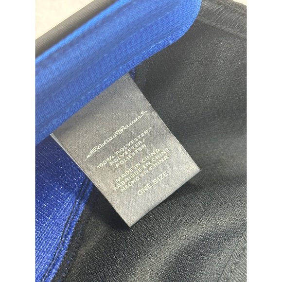 Eddie Bauer Runner Hat Cap One Size Adjustable Strap Black Blue Polyester - Picture 6 of 7